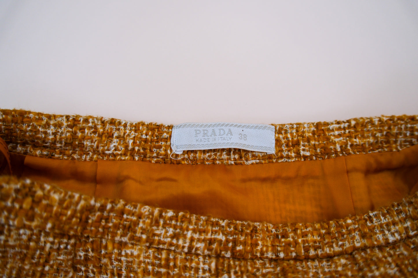 Prada S/S 1996 Orange Tweet 'Ugly Chic' Runway Skirt