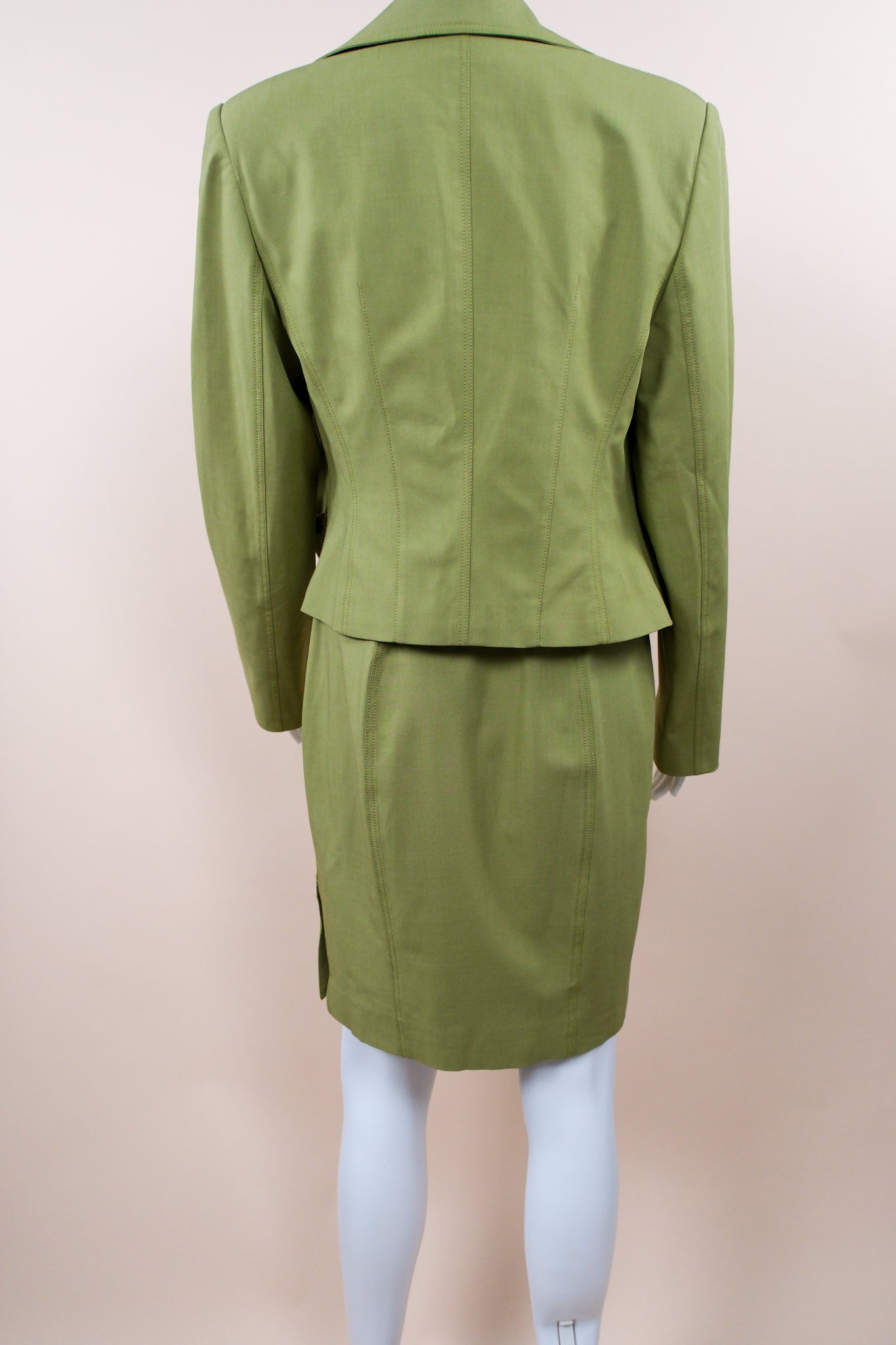John Galliano 2001 Spring Green Suit Dress & Jacket
