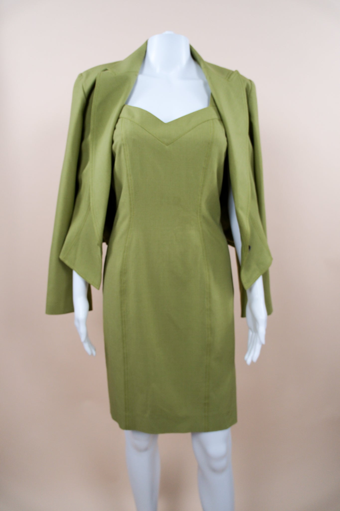 John Galliano 2001 Spring Green Suit Dress & Jacket