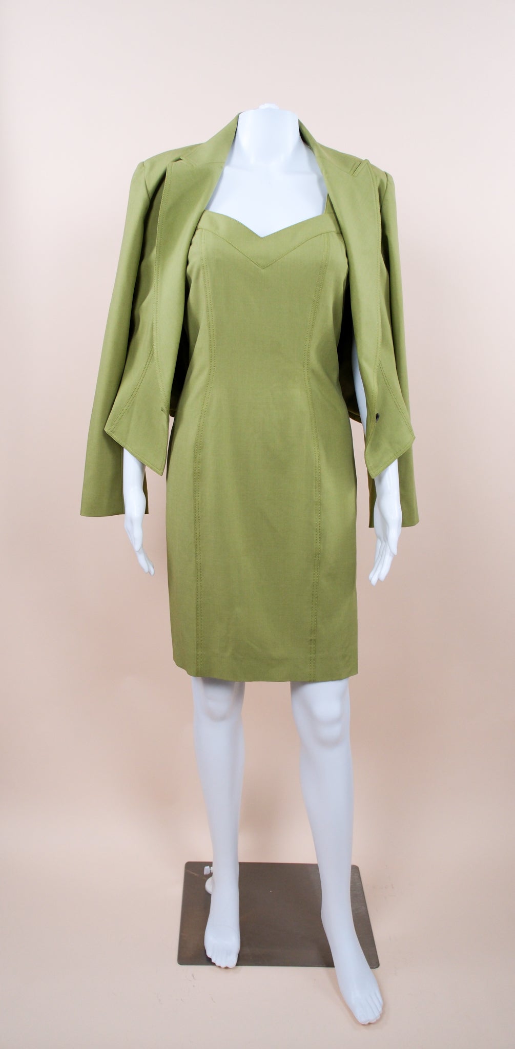 John Galliano 2001 Spring Green Suit Dress & Jacket