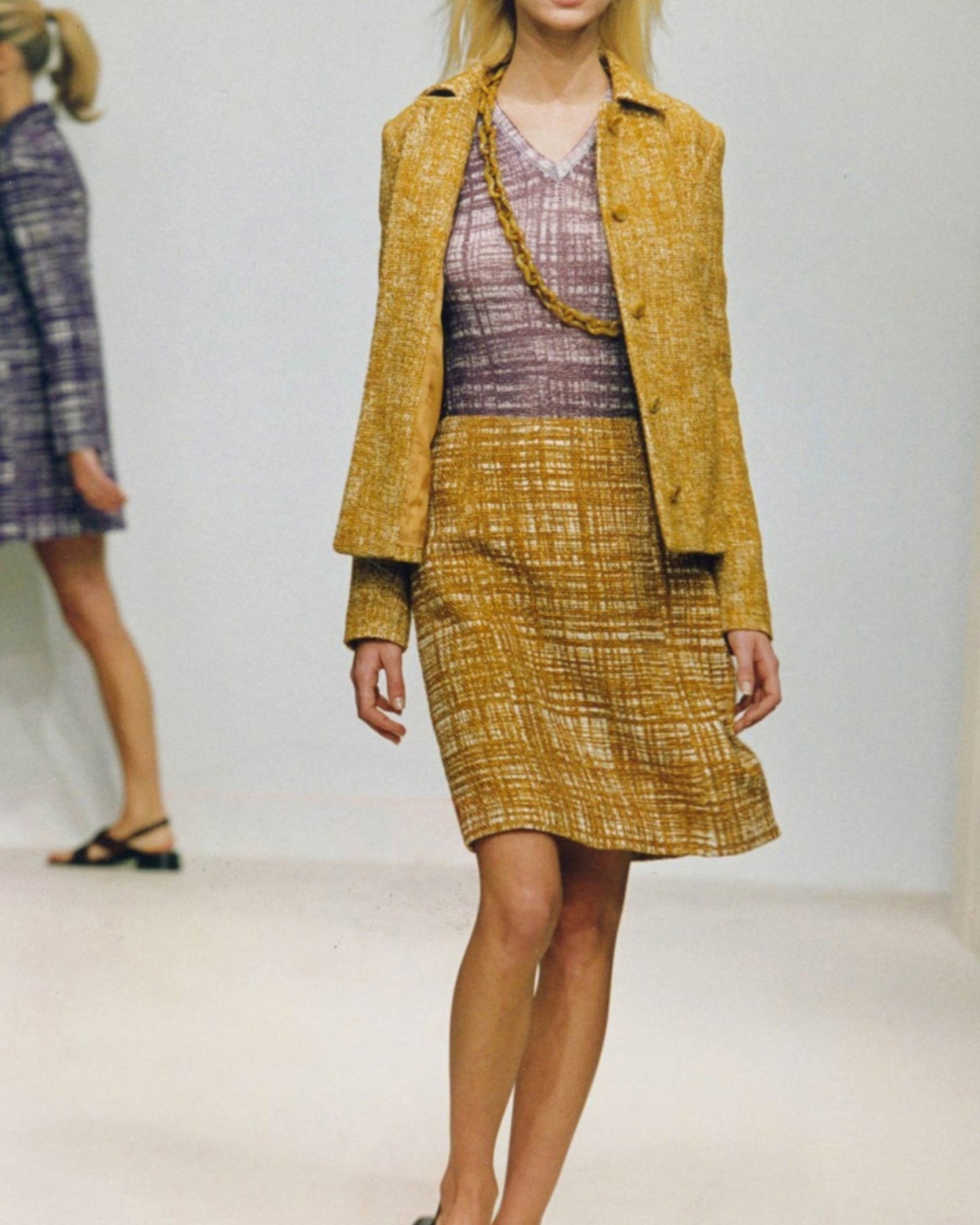 Prada S/S 1996 Orange Tweet 'Ugly Chic' Runway Skirt