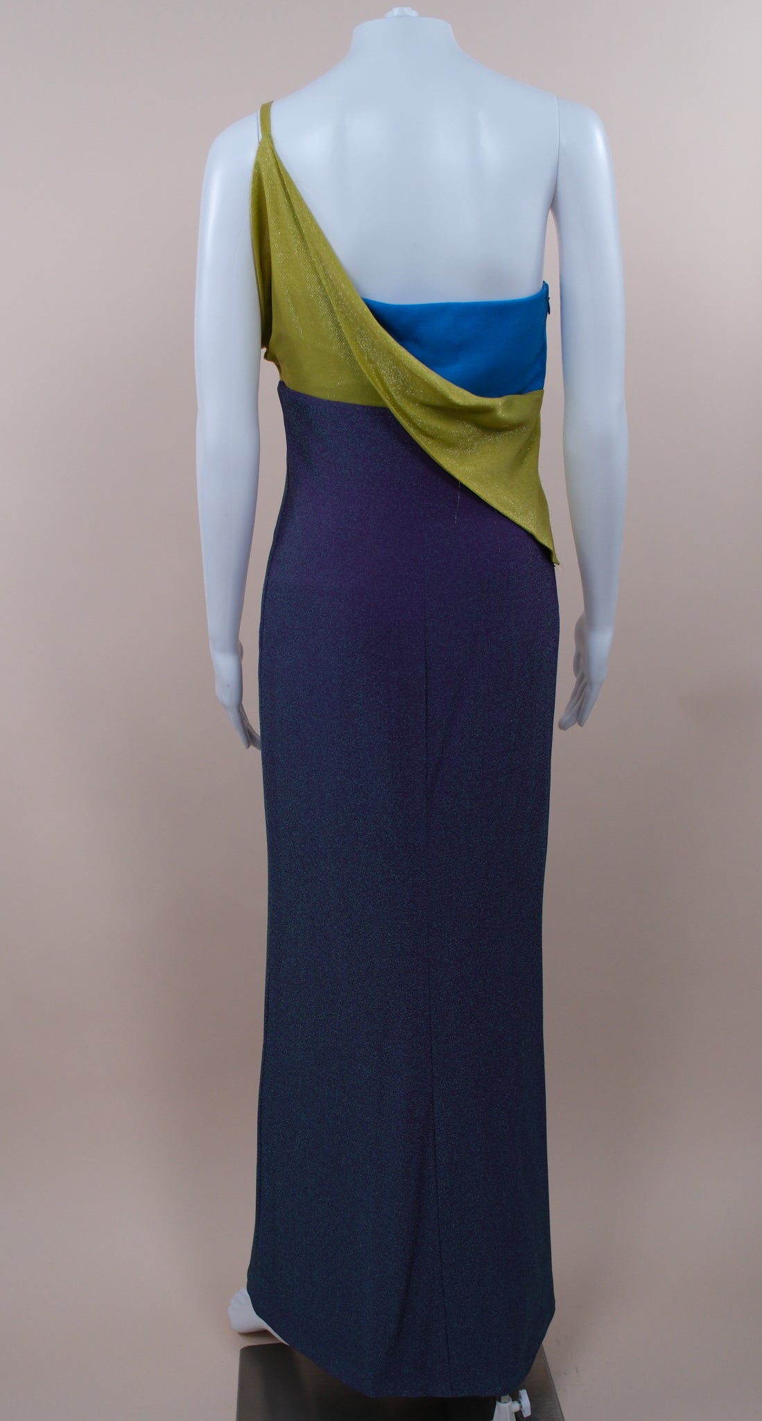 Gianni Versace Couture F/W 1997 Runway Lurex Color Block Dress