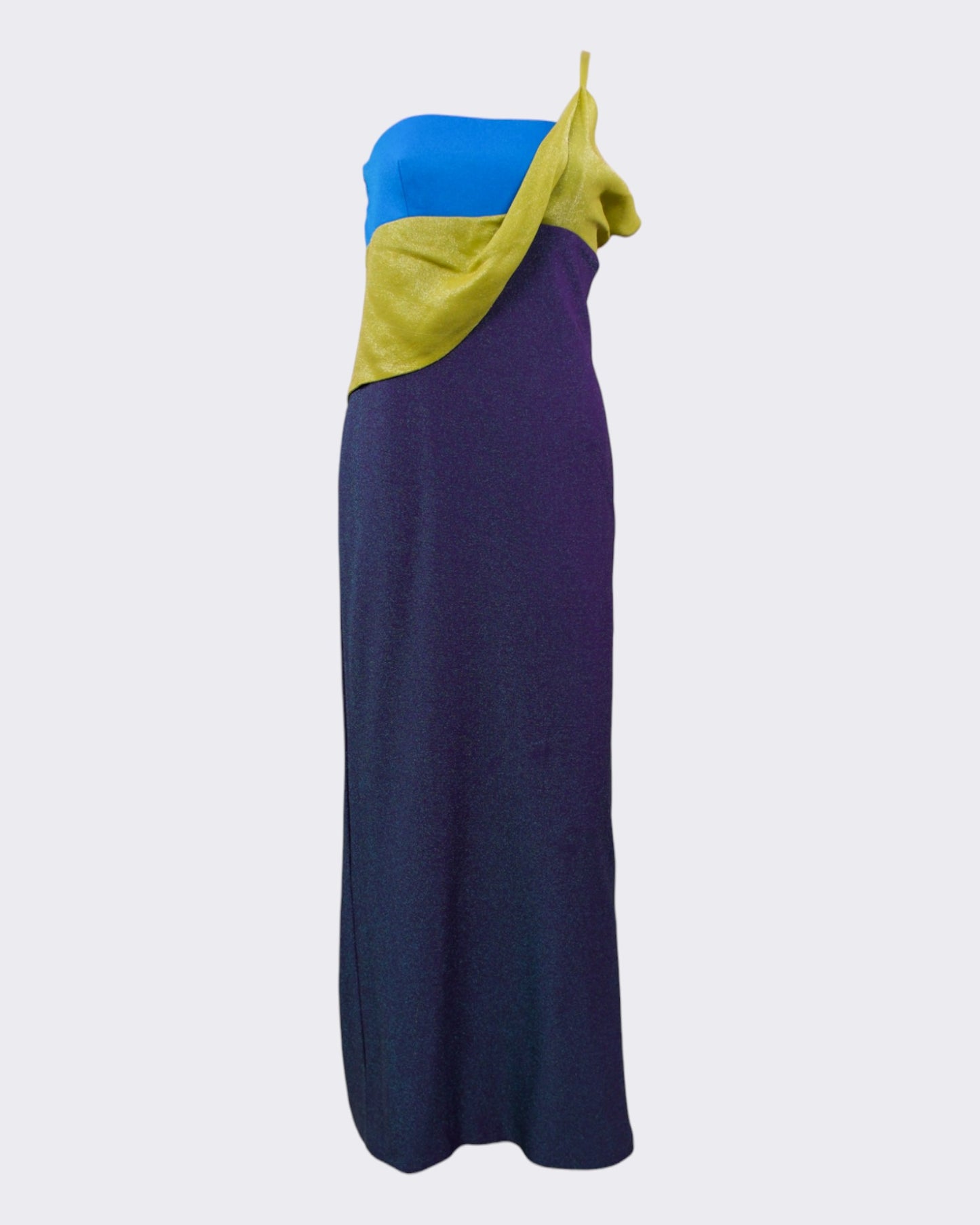 Gianni Versace Couture F/W 1997 Runway Lurex Color Block Dress