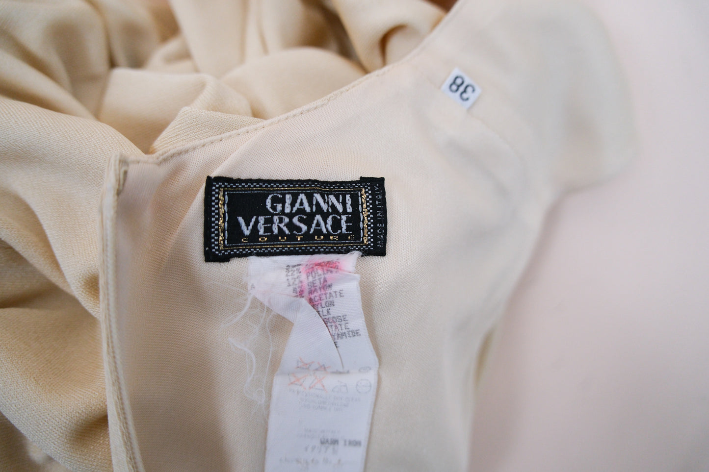 Gianni Versace Couture 1990s Butter Yellow Stretch Dress