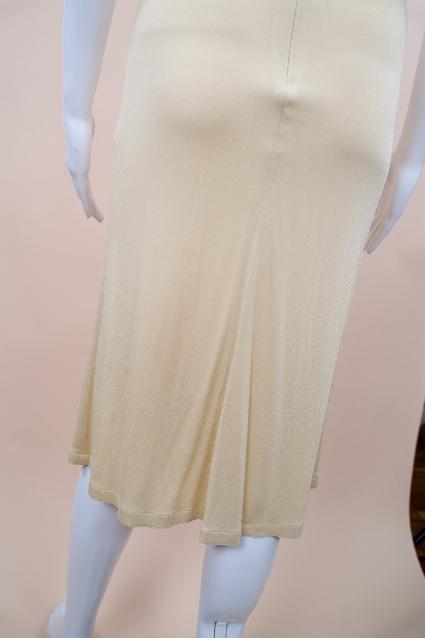 Gianni Versace Couture 1990s Butter Yellow Stretch Dress