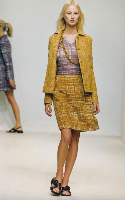 Prada S/S 1996 Orange Tweet 'Ugly Chic' Runway Skirt