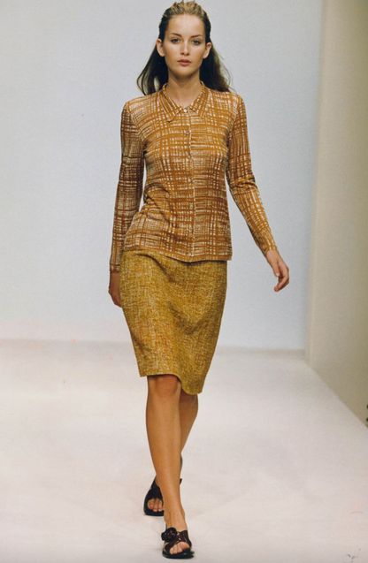 Prada S/S 1996 Orange Tweet 'Ugly Chic' Runway Skirt