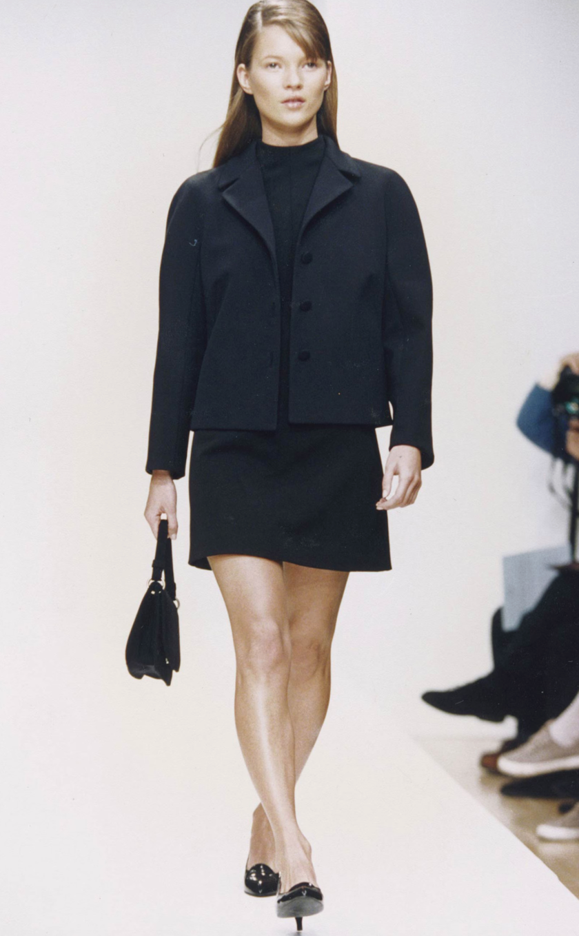 Prada c. 1998 Black Jacket & Skirt Set