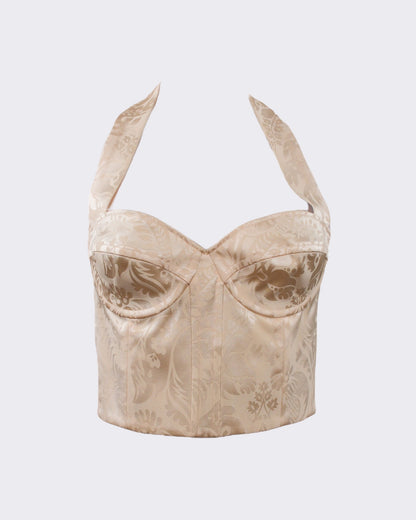 John Galliano F/W 2003 Ivory Floral Corset Bustier