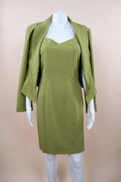 John Galliano 2001 Spring Green Suit Dress & Jacket