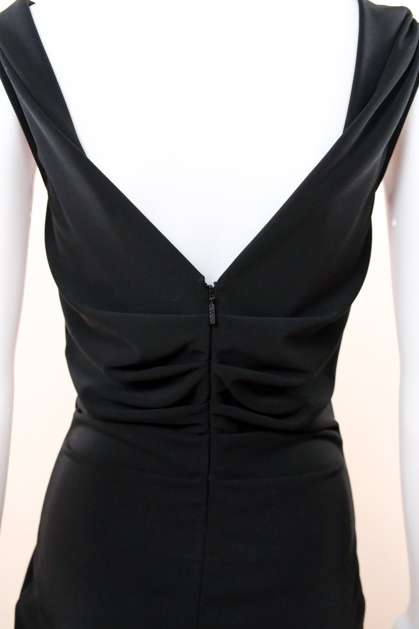 Gucci 2010s Black Cowl Neck Stretch Dress with Back Ruching