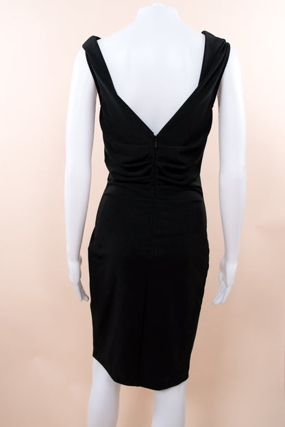 Gucci 2010s Black Cowl Neck Stretch Dress with Back Ruching