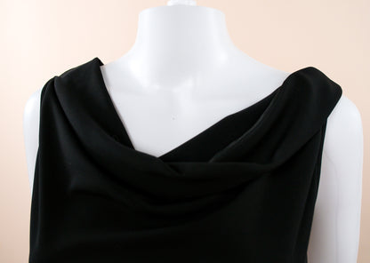 Gucci 2010s Black Cowl Neck Stretch Dress with Back Ruching