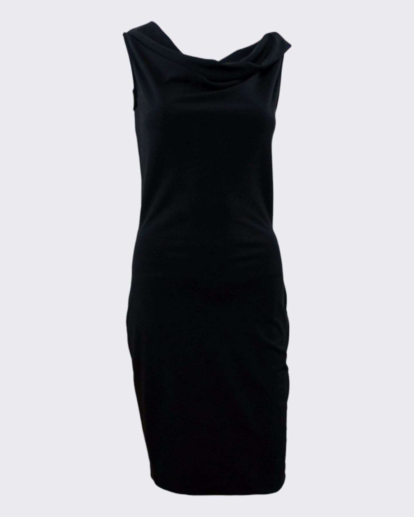 Gucci 2010s Black Cowl Neck Stretch Dress with Back Ruching