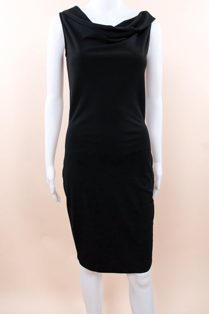 Gucci 2010s Black Cowl Neck Stretch Dress with Back Ruching