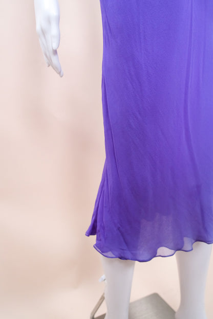 1970s Halston Purple Silk Chiffon Slip Dress