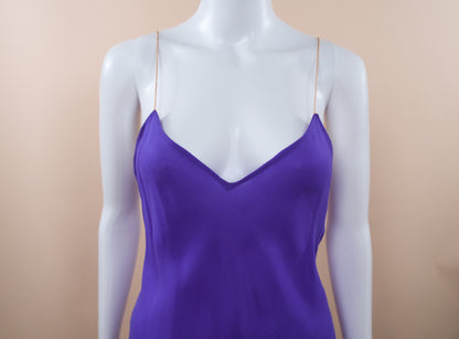 1970s Halston Purple Silk Chiffon Slip Dress