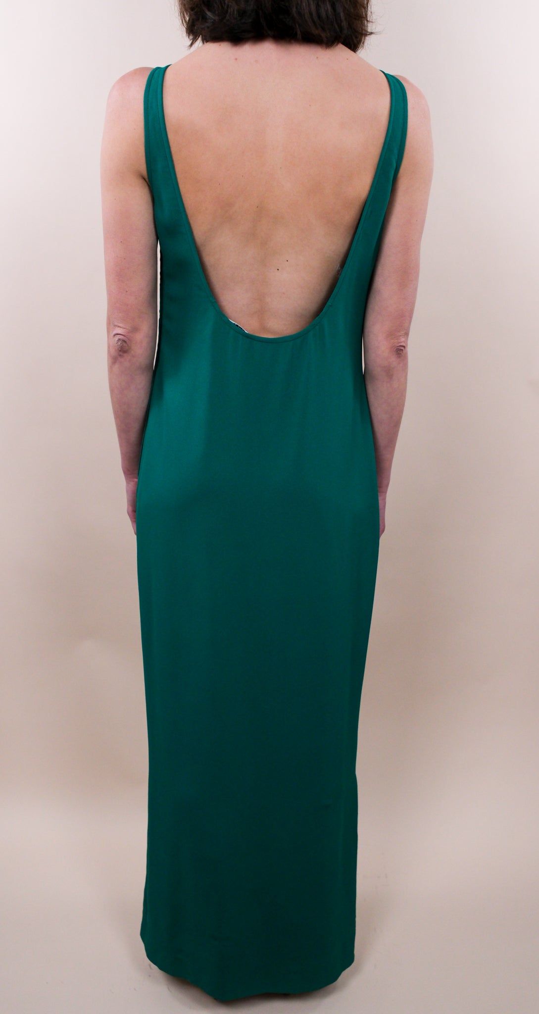 Valentino Green Early 1990s Low-Back Gown