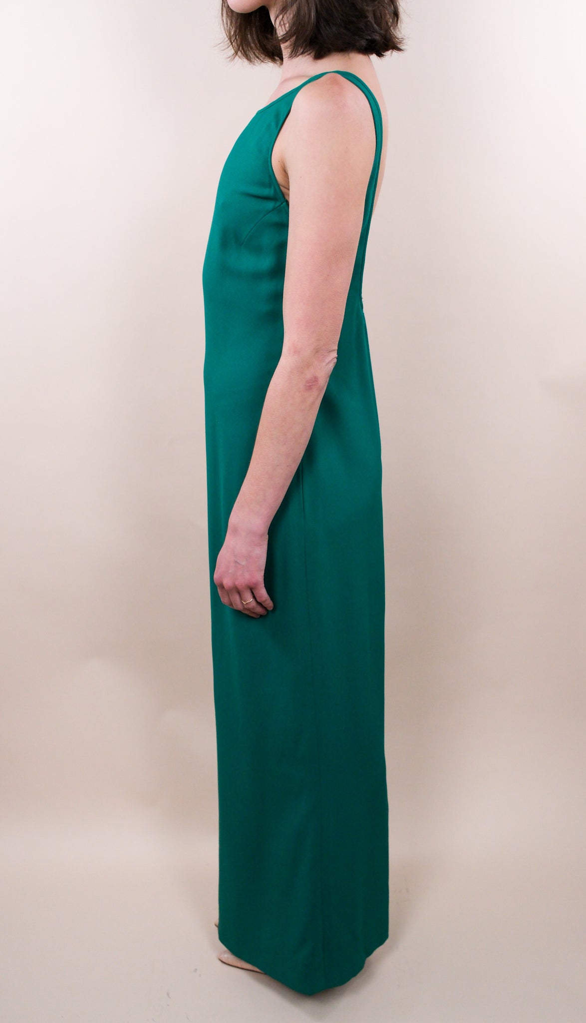 Valentino Green Early 1990s Low-Back Gown