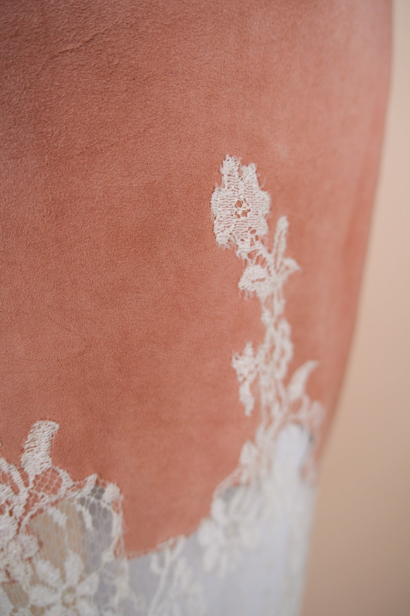 Valentino c. 1997 Suede and Lace Skirt