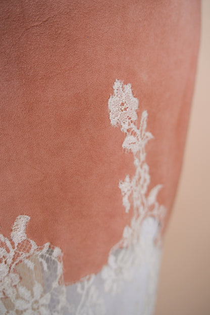 Valentino c. 1997 Suede and Lace Skirt