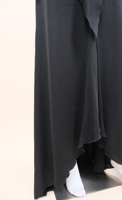 Valentino Roma 1990s Black Deep V Plunge Gown