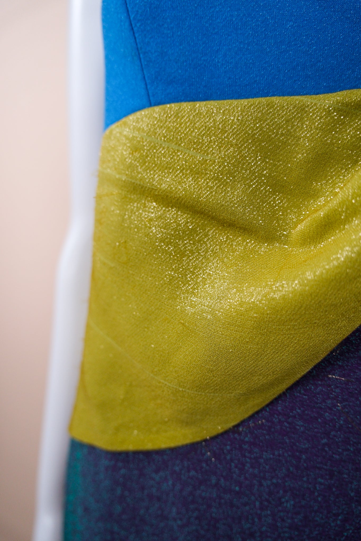 Gianni Versace Couture F/W 1997 Runway Lurex Color Block Dress