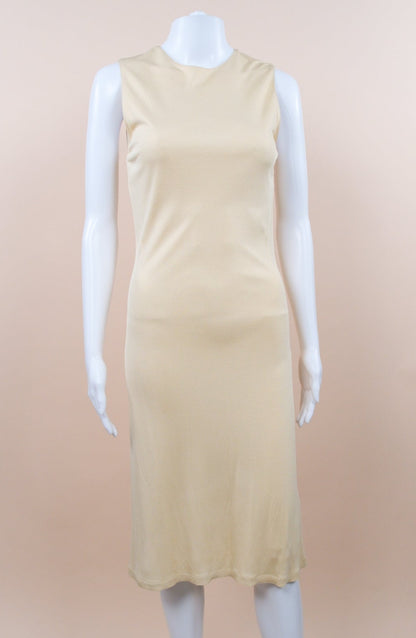 Gianni Versace Couture 1990s Butter Yellow Stretch Dress